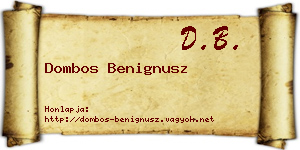 Dombos Benignusz névjegykártya